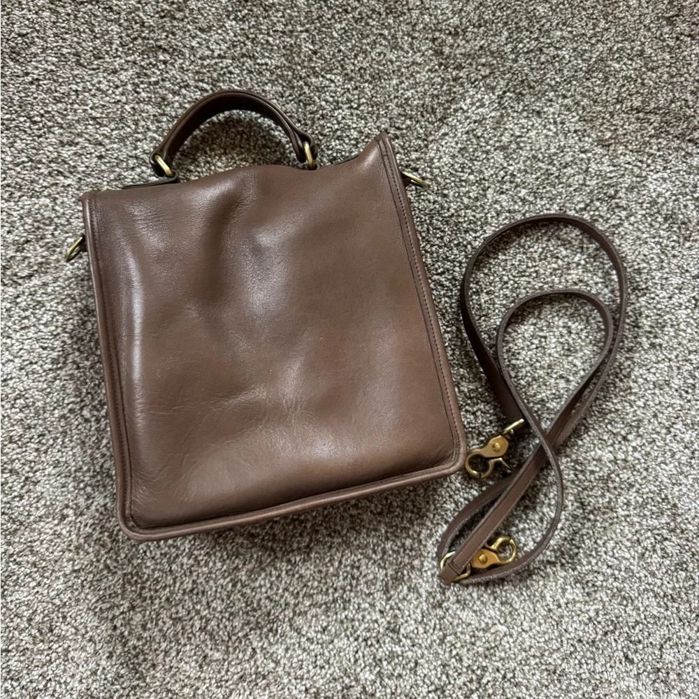 Coach Brown Leather Crossbody Bag with Gold Hardware